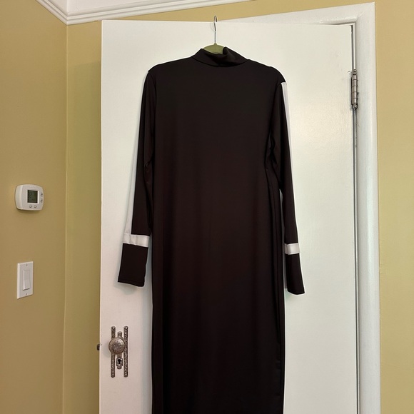 Black midi length polyester pullover dress - Picture 2 of 3